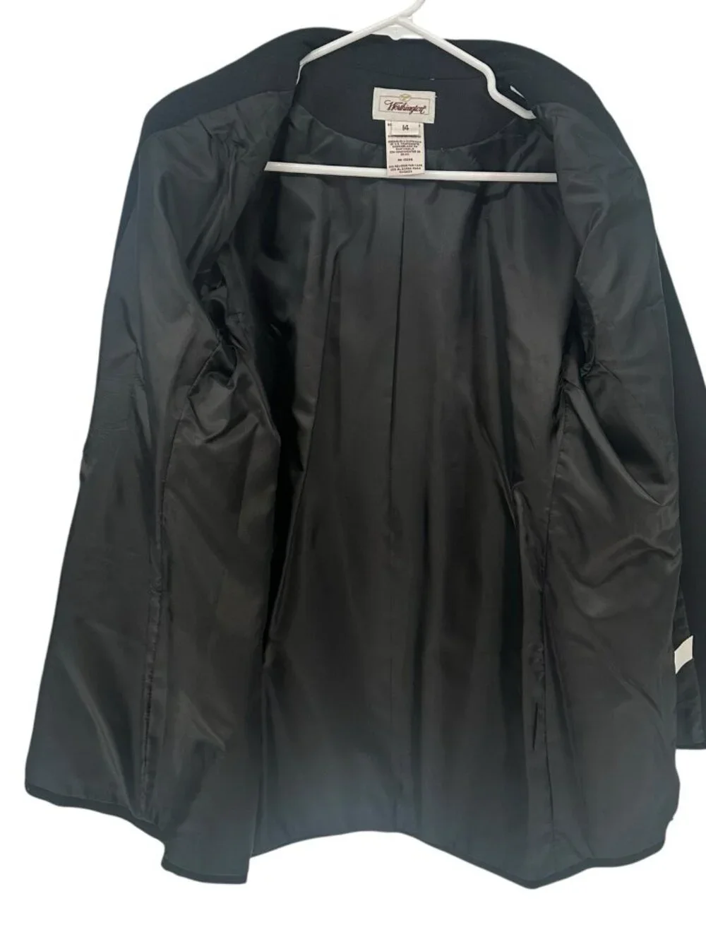 Vintage Worthington Black Blazer Jacket Polyester Blend Size 14